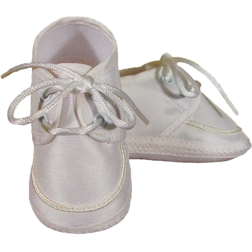 Boys off white oxford style christening shoes